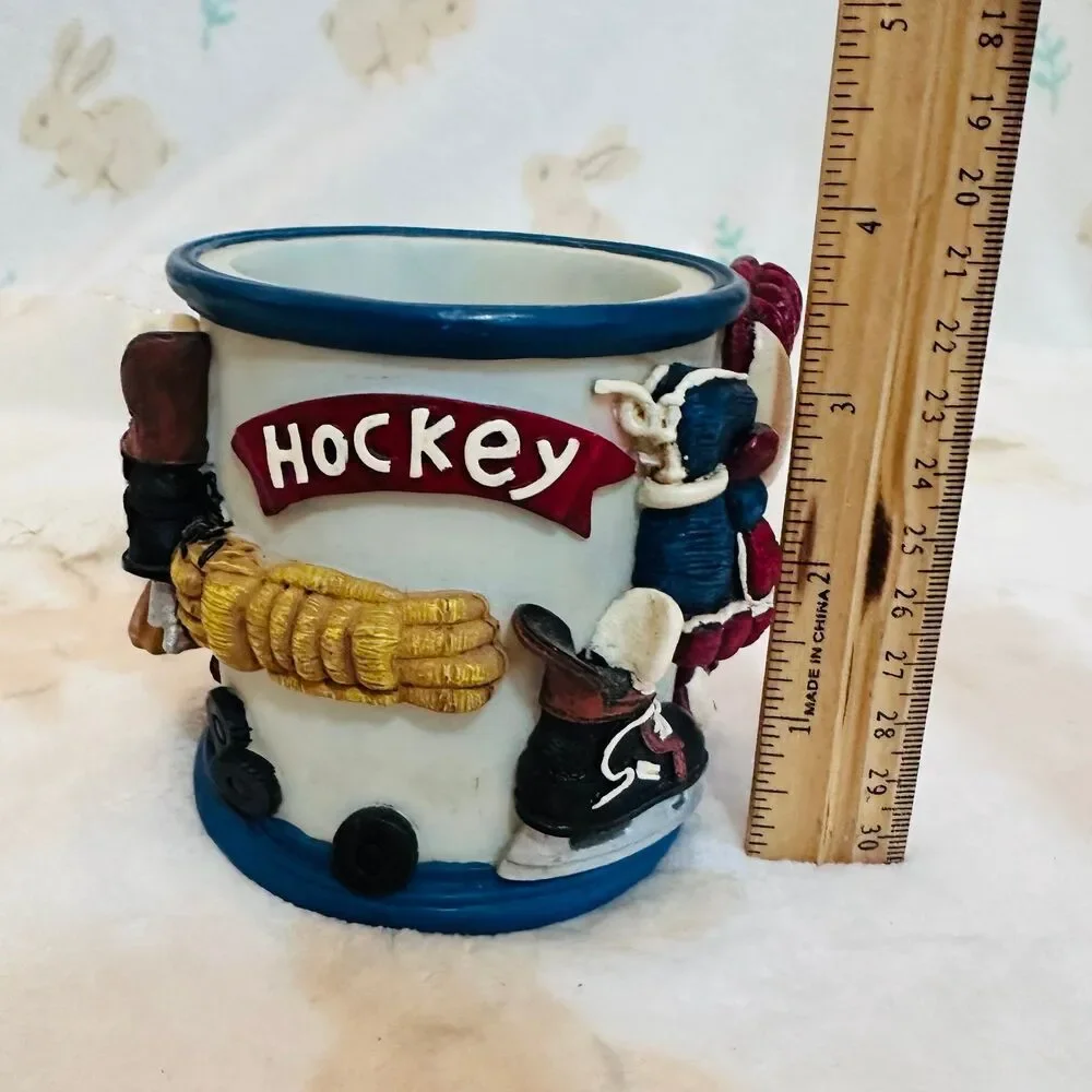 Hockey Themed Pencil Holder Sports  Enthusiast Desk / Office Kitschy Decor
